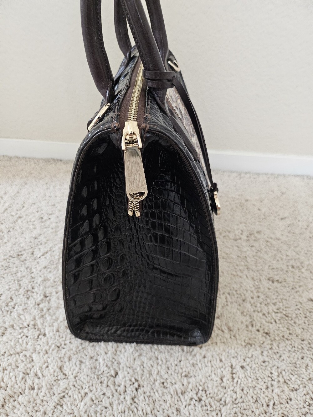 Brahmin Caroline Cocoa Goldspur Satchel - Picture 8 of 15